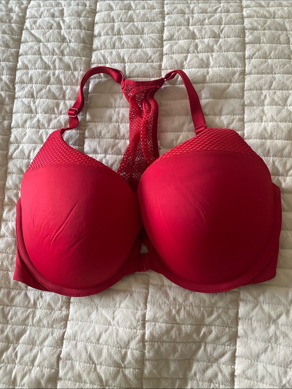 Victoria's Secret Red Lace Racerback Molded Bra